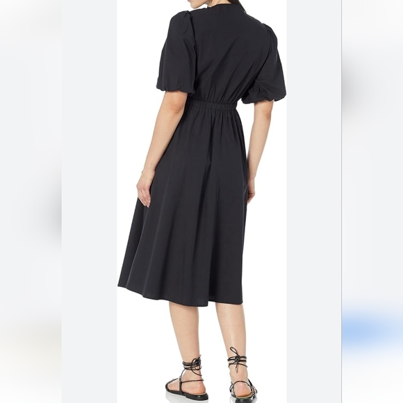 The Drop Women's Black Prisha Cut-Out Poplin Midi Dress | Sz M | NWT - Picture 4 of 11